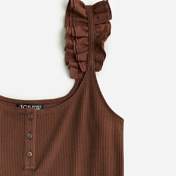 J. Crew Vintage Rib Scrunchie strap 
henley tank - Picture 3 of 10